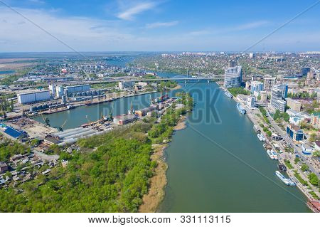 Aerial View Of Rostov-on-don And River Don. Russia