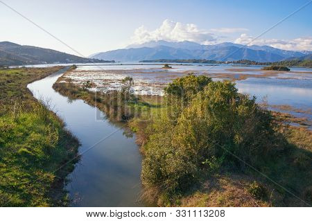Beautiful Wetland Landscape. Montenegro, Tivat. View Of Tivat Salina  ( Tivatska Solila ) - Special 
