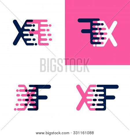 Fx Letters Logo With Accent Speed In Pink And Drak Purple