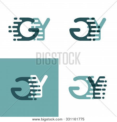 Gy Letters Logo With Accent Speed In Gray And Dark Green