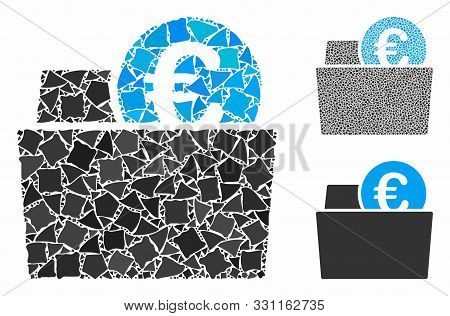 Euro Wallet Mosaic Of Joggly Parts In Different Sizes And Color Hues, Based On Euro Wallet Icon. Vec