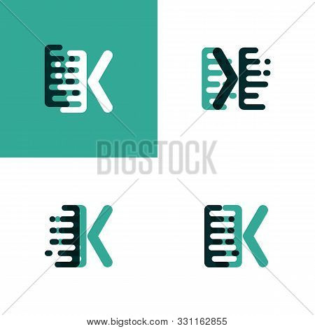 Ik Letters Logo With Accent Speed In Light Green And Dark Green