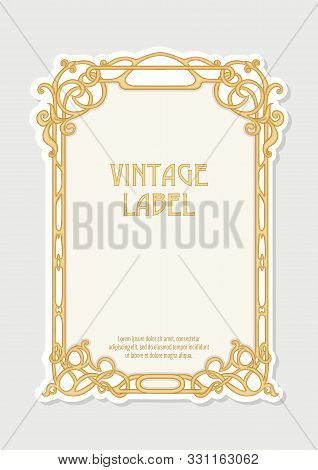 Label, Decorative Frame, Border. Good For Product Label. With Place For Text Colored Vector Illustra