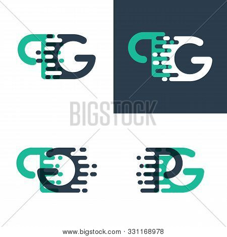 Pg Letters Logo With Accent Speed In Green And Dark Blue