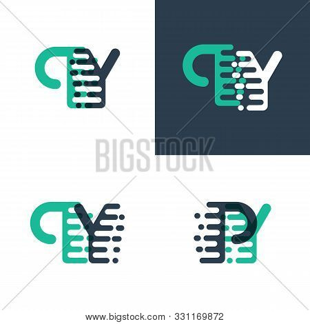 Py Letters Logo With Accent Speed In Green And Dark Blue