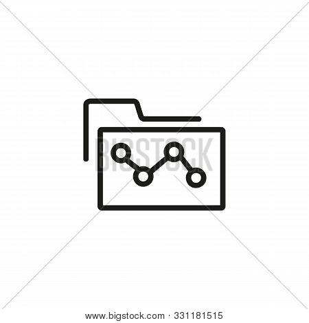 Statistics Folder Line Icon. File System, Graph, Data. Statistics Concept. Vector Illustration Can B
