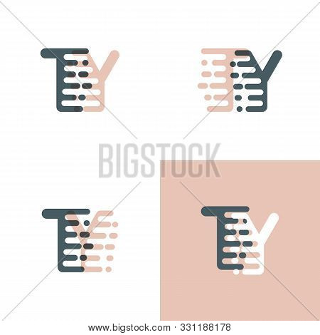 Ty Letters Logo With Accent Speed Pink And Gray