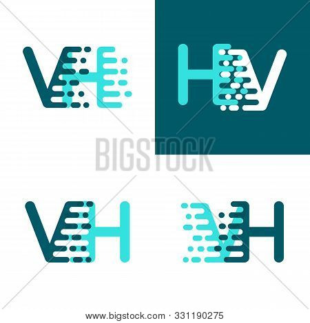 Vh Letters Logo With Accent Speed Green And Blue