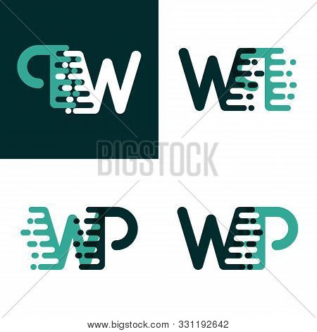 Wp Letters Logo With Accent Speed Green And Dark Green