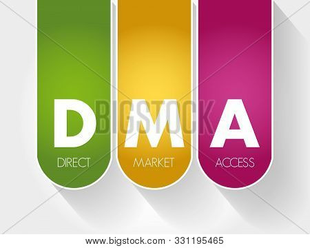 Dma - Direct Market Access Acronym, Business Concept Background