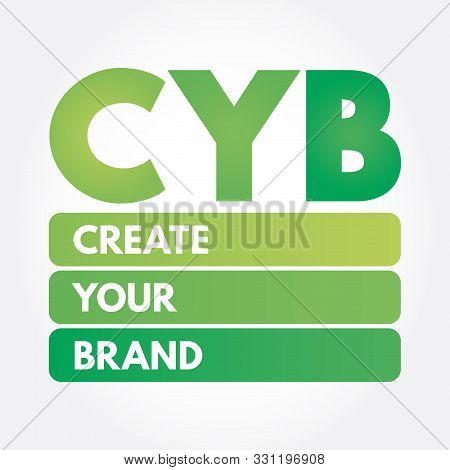 Cyb - Create Your Brand Acronym, Business Concept Background