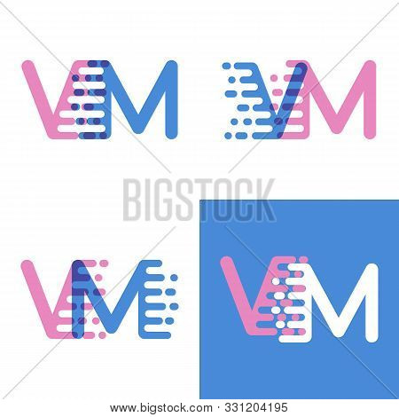Vm Letters Logo With Accent Speed Soft Pink And Soft Blue