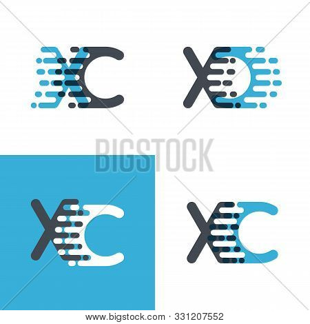 Xc Letters Logo With Accent Speed Soft Blue And Soft Gray
