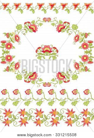 Tradition Mughal Motif, Fantasy Flowers In Retro, Vintage Style. Seamless Pattern, Background. Vecto