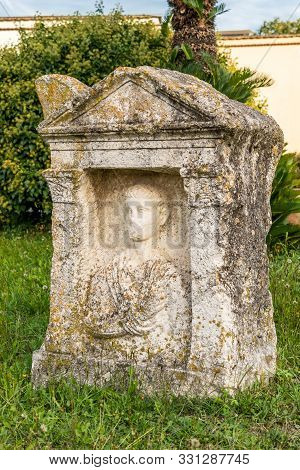 The Ruins Of The Roman Amphitheater Located In The Ancient Capua, Caserta, Southern Italy.