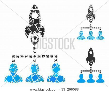 Rocket Space Community Mosaic Of Abrupt Pieces In Various Sizes And Color Tones, Based On Rocket Spa