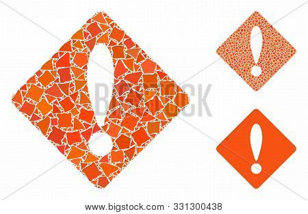 Error Composition Of Trembly Pieces In Various Sizes And Shades, Based On Error Icon. Vector Irregul