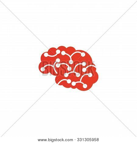 Brain Illustration Logo Design Vector Template Inspiration