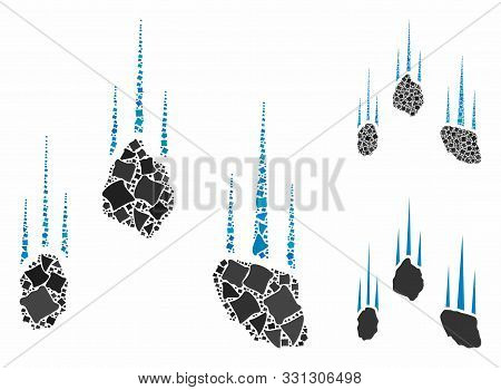 Falling Rocks Composition Of Abrupt Parts In Different Sizes And Color Tinges, Based On Falling Rock