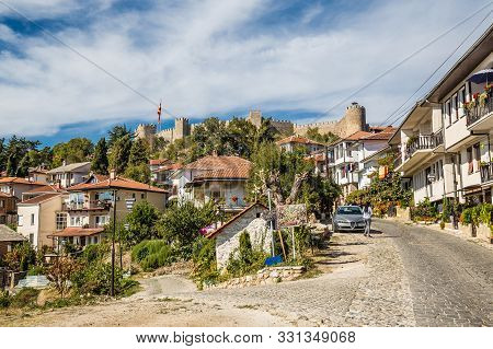 The Fortress Of Tsar Samuel And Traditional Building - Ohrid, Macedonia, Europe