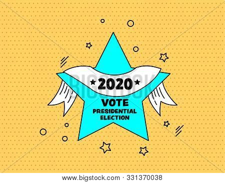 Vote 2020 Memphis Style Banner Pop Art Design