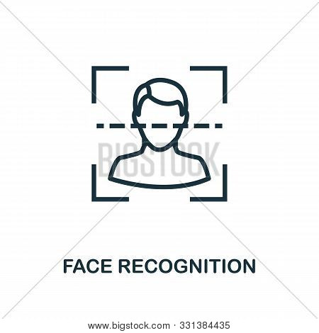 Face Recognition Icon Outline Style. Thin Line Creative Face Recognition Icon For Logo, Graphic Desi