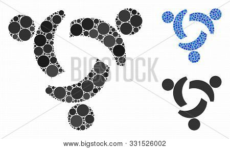 Community Composition Of Small Circles In Different Sizes And Color Tones, Based On Community Icon. 