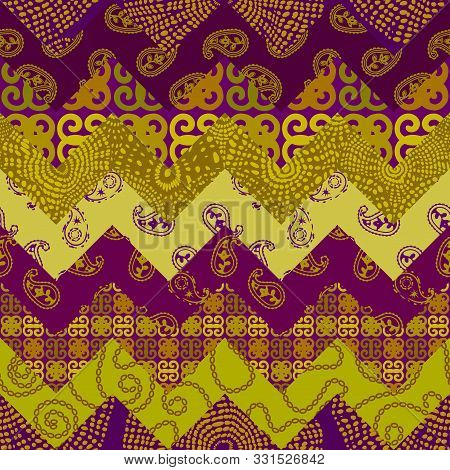 Patchwork Textile Pattern. Seamless Quilting Design Background.