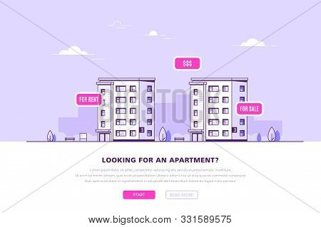 Real Estate Concept Banner. Stock Vector Illustration