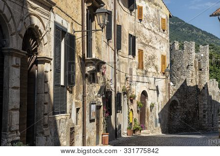 Sermoneta, Latina, Lazio, Italy: Typical Street Of The Historic Town.