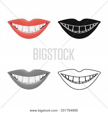 Vector Illustration Of Mouth And Smile Symbol. Web Element Of Mouth And Teeth Vector Icon For Stock.