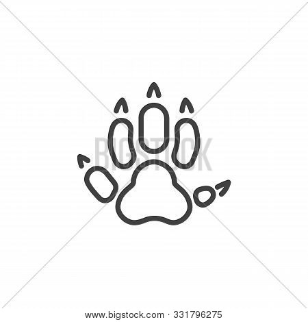 Hedgehog Paw Print Line Icon. Linear Style Sign For Mobile Concept And Web Design. Hedgehog Animal F