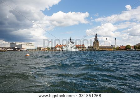 Copenhagen, Denmark-august 19, 2017 - Military Frigate Peder Skram F352 At The Open Air Museum, On N