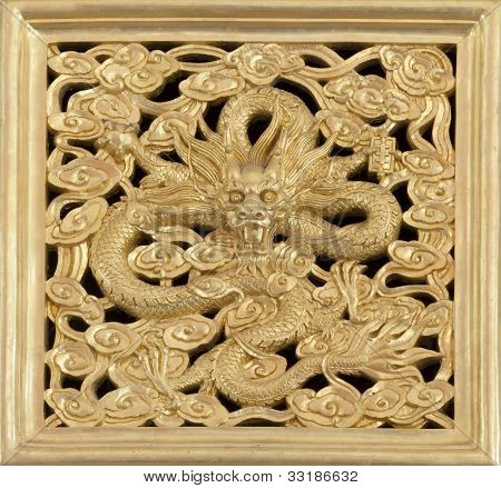 Antikke Statue af Golden Dragon.