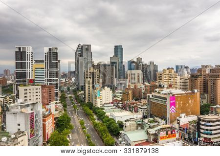Banqiao, Taiwan - October 21th, 2019: aerial view of cityscape with in Banqiao, New Taipei city, Taiwan