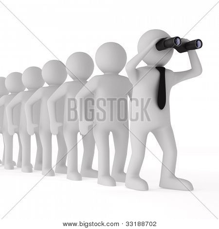Immagine concettuale della leadership. 3D isolato su bianco