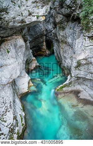 Beautiful Turquoise River Of Soce In Glorious Big Gorge.