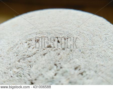 Macroshot Texture Of Toilet Paper From Recycled Materials With Copy Space. Selective Focus Surface O