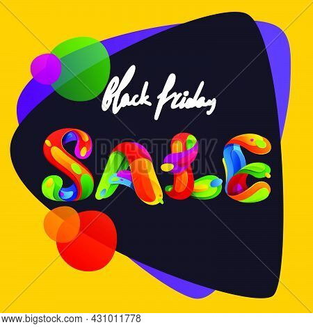 Black Friday Sale Lettering On Triangle Background For Your Poster, Flyers, And Other Advertising.