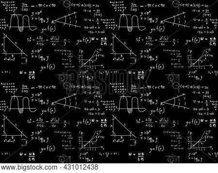 Chemistry Vector, Seamless Pattern With Plots, And Laboratory Equipment, Struction Molegul Chemical.