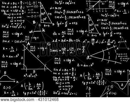 Chemistry Vector, Seamless Pattern With Plots, And Laboratory Equipment, Struction Molegul Chemical.