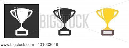 Rophy Cup. Champion Trophy, Shiny Golden Cup And Falling Confetti, Sport Award. Winner Prize, Champi