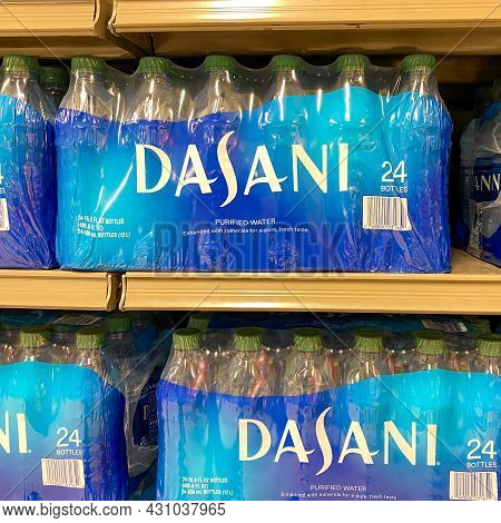 Cases Of Dasani Bottled Water At A Publix Store.