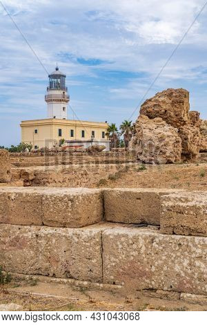 Lighthouse in Capo Colonna near Crotone, Calabria, Italy