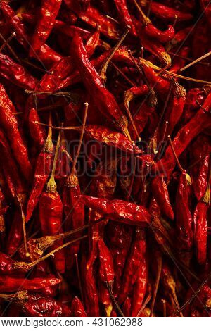 Dried Red Hot Chilli Texture Background