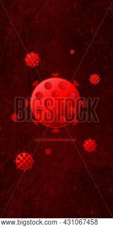 Red Dark Corona Virus Awareness Illustration Poster
