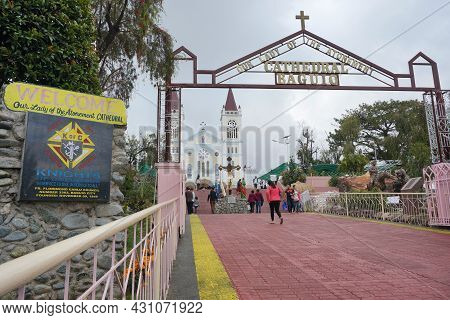 Entrance Of Our Lady Of The Atonement Cathedral, Also Known As Baguio Cathedral, One The Catholic Ch