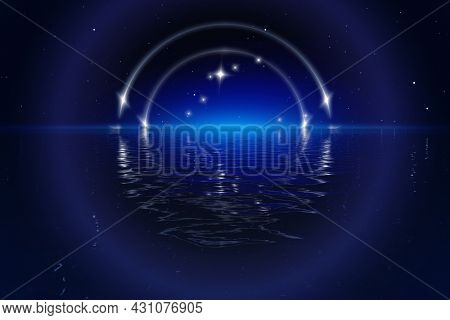 An illustration of a starfield light phenomenon background