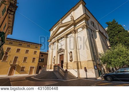Facade Of The Parish Church Of The Saints Zenone And Martino In Neoclassical Style, 1888, Of The Sma