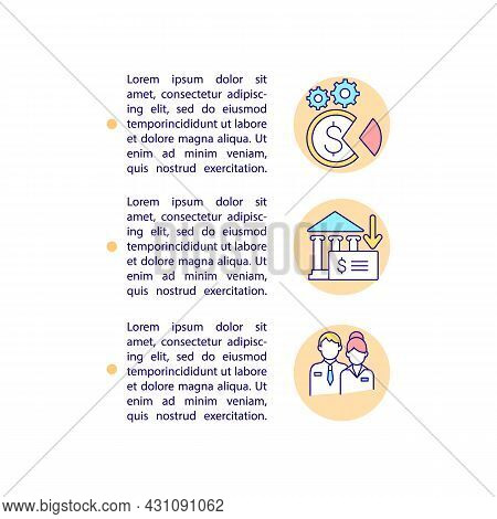 Transferring Unspent Funds Concept Line Icons With Text. Csr Account. Ppt Page Vector Template With 